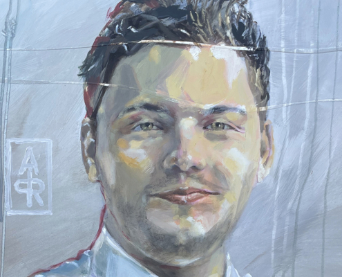 portret Sander op een formaat van 70x110 cm samen met zus Charlotte