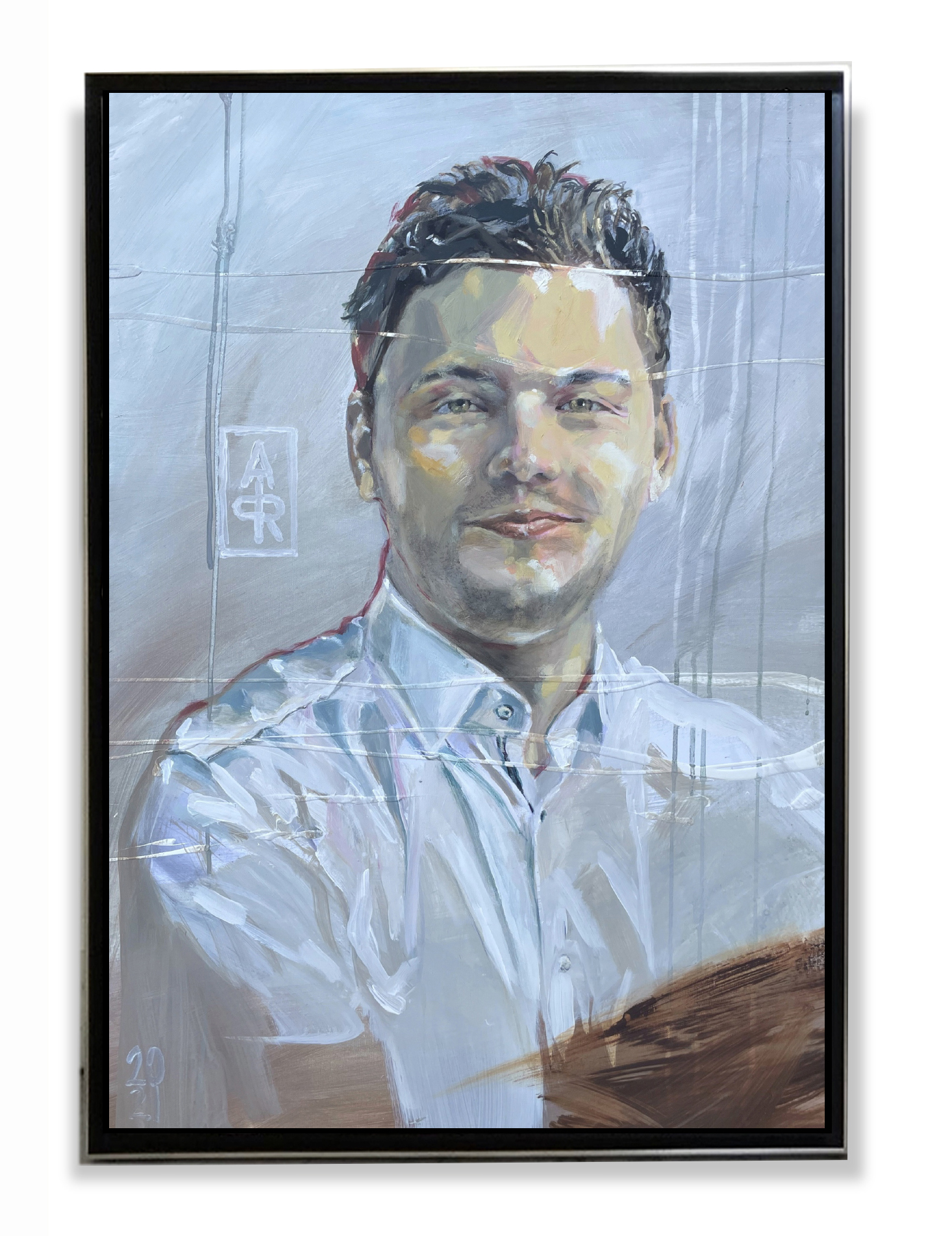 portret van Sander met zijn zus Charlotte op een formaat van 70x110 cm