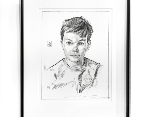 portret met potlood van een kind