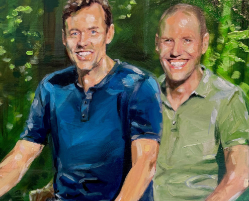 Directie van Dux Nova op de fiets tijdens een bedrijfsuitje