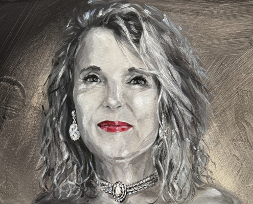 Echtpaar in James Bond stijl geportretteerd in zwart-wit stijl